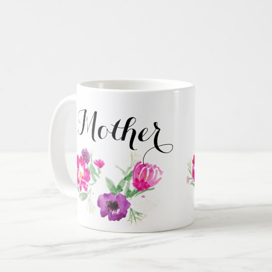 moederdag Waterverf Mok bloemen (Voorkant links)