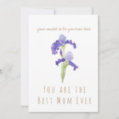 moederdag waterverf paarse iris - bloemkaart kaart (Voorkant)