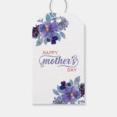 Moederdag Waterverf Purple Flowers Cadeaulabel (Voorkant)