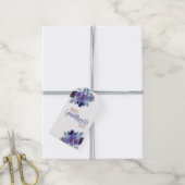 Moederdag Waterverf Purple Flowers Cadeaulabel (Met Touw)
