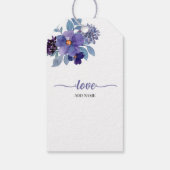 Moederdag Waterverf Purple Flowers Cadeaulabel (Achterkant)