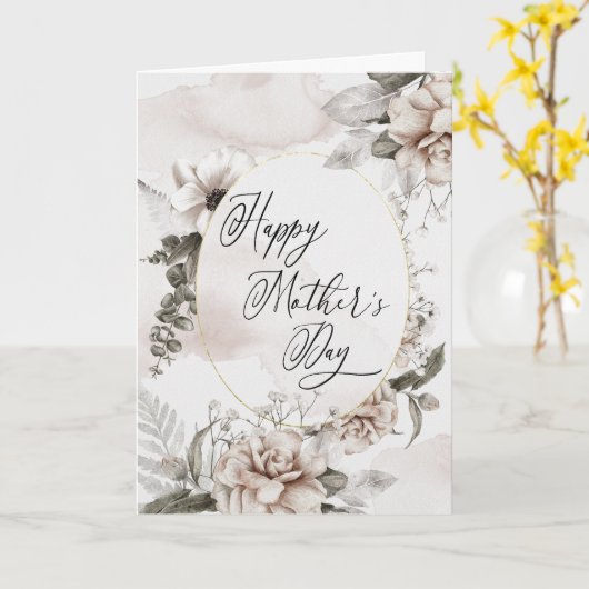 Moederdag Waterverf ventilator  op vrouw Kaart (Gele Bloem)