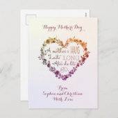 Moederdag Waterverf ventilatorhartslag Vintage Feestdagenkaart (Voorkant / Achterkant)