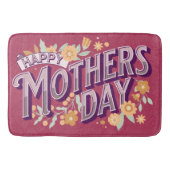  Moederdag Wavy Typography Cadeau Badmat (Voorkant)