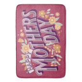  Moederdag Wavy Typography Cadeau Badmat (Voorkant Verticaal)