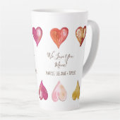 moederdag We houden van je mam Modern hart Latte Mok (Rechterhoek)