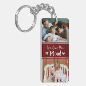 moederdag We houden van je moeder 4 foto Sleutelhanger (Voorkant Links)