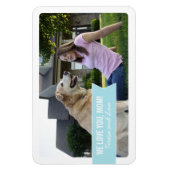 Moederdag We houden van mam White Blue Banner Foto Magneet (Verticaal)