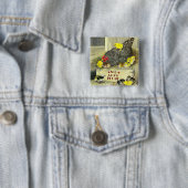 Moederdag: We houden van mama! Vierkante Button 5,1 Cm (In situ)