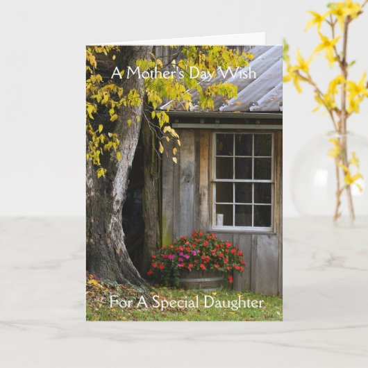 Moederdag Wens voor dochter Kaart (Gele Bloem)