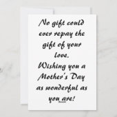 Moederdag wenskaart feestdagenkaart (Achterkant)