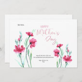 Moederdag wenskaart feestdagenkaart (Voorkant / Achterkant)