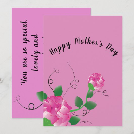 Moederdag Wenskaart Feestdagenkaart (Voorkant / Achterkant)