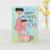 Moederdag Wenskaart Kaart (Gele Bloem)