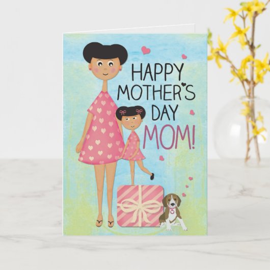 Moederdag Wenskaart Kaart (Gele Bloem)