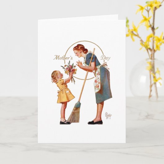 Moederdag Wenskaart Kaart (Gele Bloem)