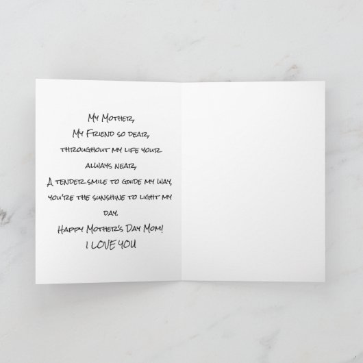 Moederdag Wenskaart Kaart (Binnen)