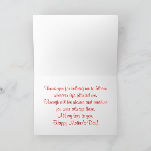 Moederdag Wenskaart Kaart (Binnen)