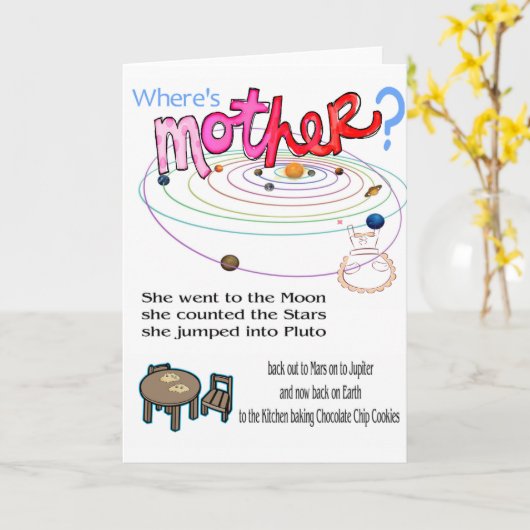 Moederdag wenskaart kaart (Gele Bloem)