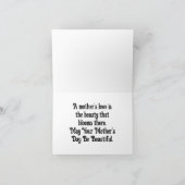 Moederdag wenskaart met blauwe vlinder kaart (Binnen)