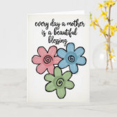 Moederdag wenskaart met bloemen kaart (Gele Bloem)