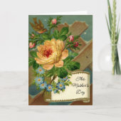 Moederdag wenskaart met oude rozen kaart (Voorkant)