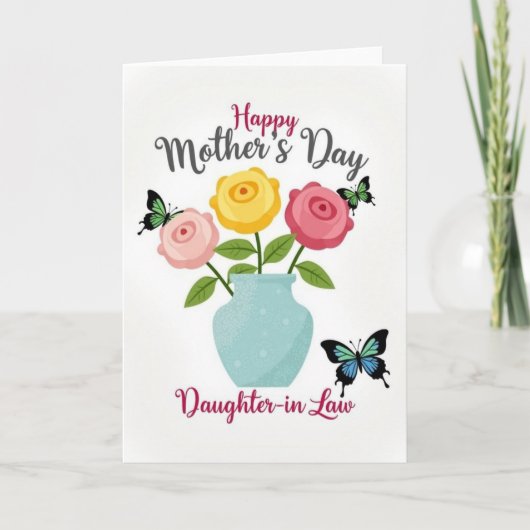 Moederdag wenskaart met vlinders kaart (Voorkant)
