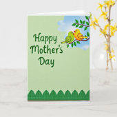 Moederdag wenskaart met vogels kaart (Gele Bloem)