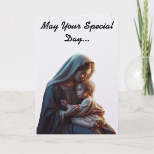Moederdag wenskaart van Maria en Jezus Kaart