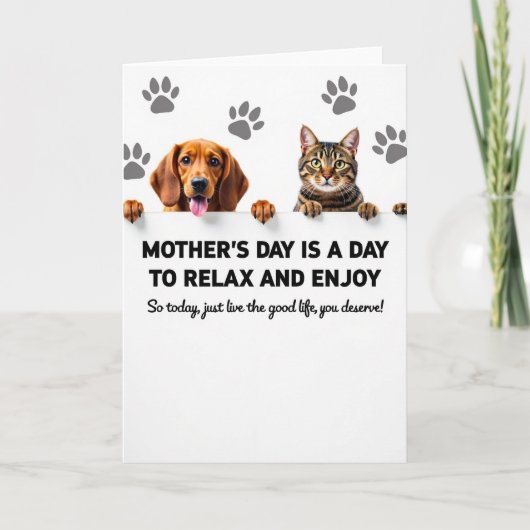 Moederdag wenskaart voor dieren kaart (Voorkant)