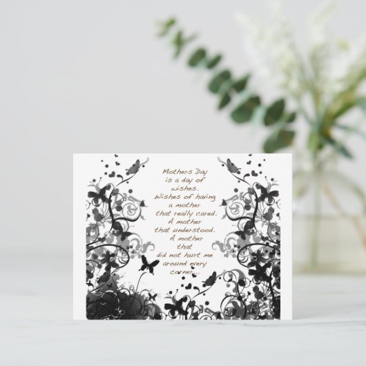 Moederdag wenst zwart misbruik briefkaart (Staand voorkant)