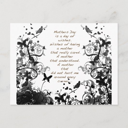 Moederdag wenst zwart misbruik briefkaart (Voorkant)