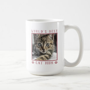 Moederdag Werelds Beste Kat Moeder Roze Pootafdruk Koffiemok