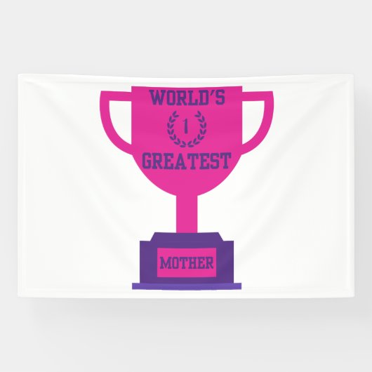 Moederdag Werelds Beste Moeder 4x6 Vinyl Banner (Horizontaal)