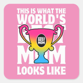 Moederdag Wereld's Beste Moeder Pansexual Vlag Kle Vierkante Sticker