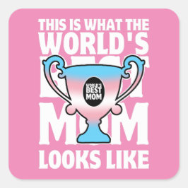 Moederdag Wereld's Beste Moeder Trans Vlagkleuren Vierkante Sticker