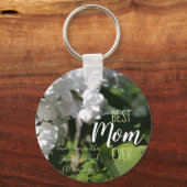 Moederdag White Lilacs Best Mam Ever Sleutelhanger (Voorkant)