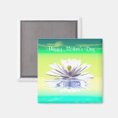 Moederdag White Water Lily Magneet (Voorkant / Achterkant)