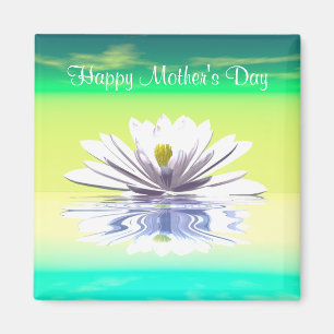 Moederdag White Water Lily Magneet