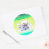 Moederdag White Water Lily Ronde Sticker (Envelop)
