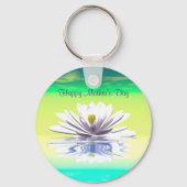 Moederdag White Water Lily Sleutelhanger (Voorkant)