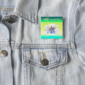 Moederdag White Water Lily Vierkante Button 5,1 Cm (In situ)