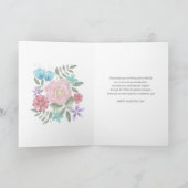 Moederdag Wife aangepaste foto-Waterverven bloemen Kaart (Binnen)