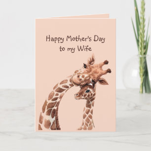 Moederdag Wife Fun Giraffe Animal Kaart