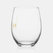 Moederdag Wijnliefhebber Goud Script Modern Wijnglas Zonder Voet (Links)