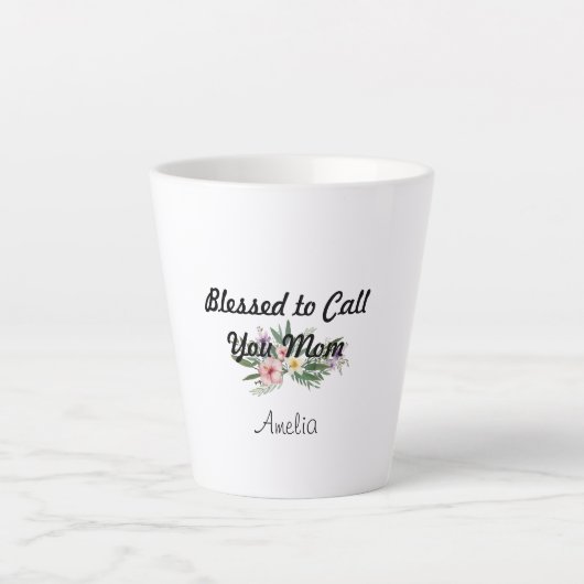 Moederdag wilde bloem Dankbaarheid Latte Mok (Voorkant)