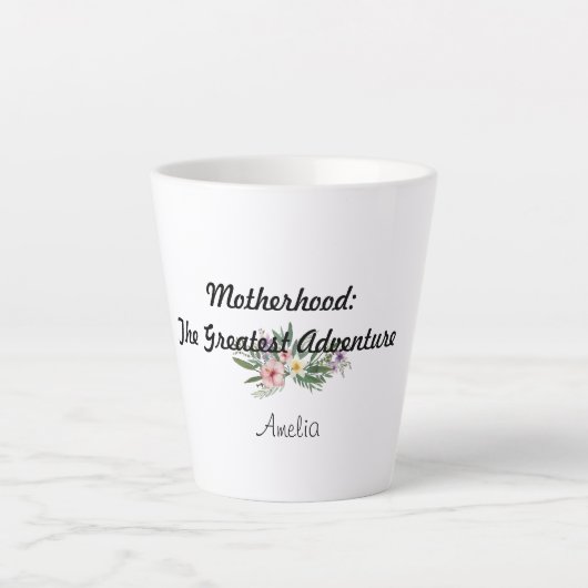 Moederdag wilde bloem Dankbaarheid Latte Mok (Voorkant)