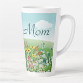 Moederdag Wildflower Tuin (Moeder) Latte Mok (Rechts)