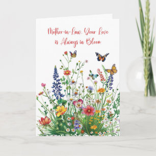 Moederdag-wildflowerkaart voor schoonmoeder kaart