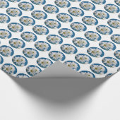 Moederdag Witte Daisies Tuin van Liefde Blauwe Hem Cadeaupapier (Hoek)